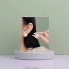 Pearl flower stud earrings, a fashionable and light luxury design, are exquisite and versatile for women details Picture